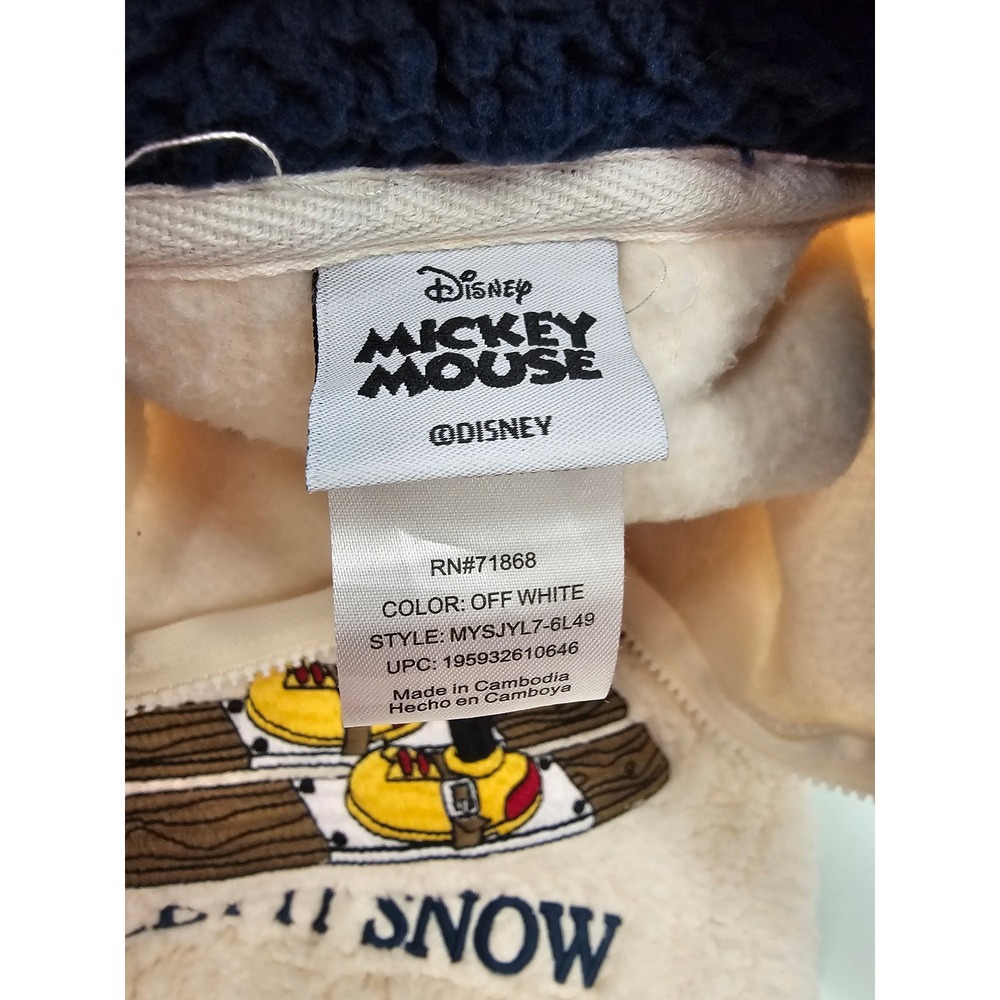 Disney Womens Winter‎ Sherpa Pullover Cream Polyester Casual Size Medium - Picture 4 of 7